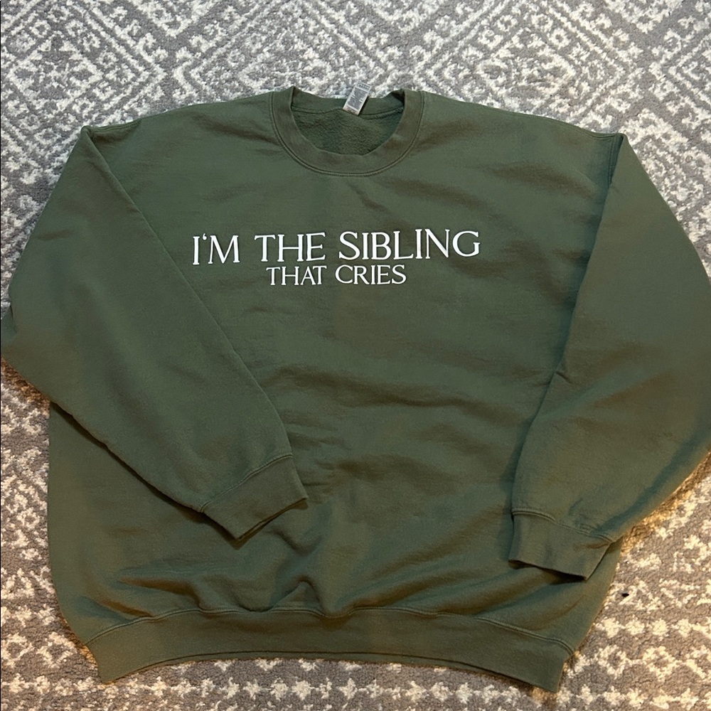 Gildan Forest Green Crewneck Sweater with Slogan